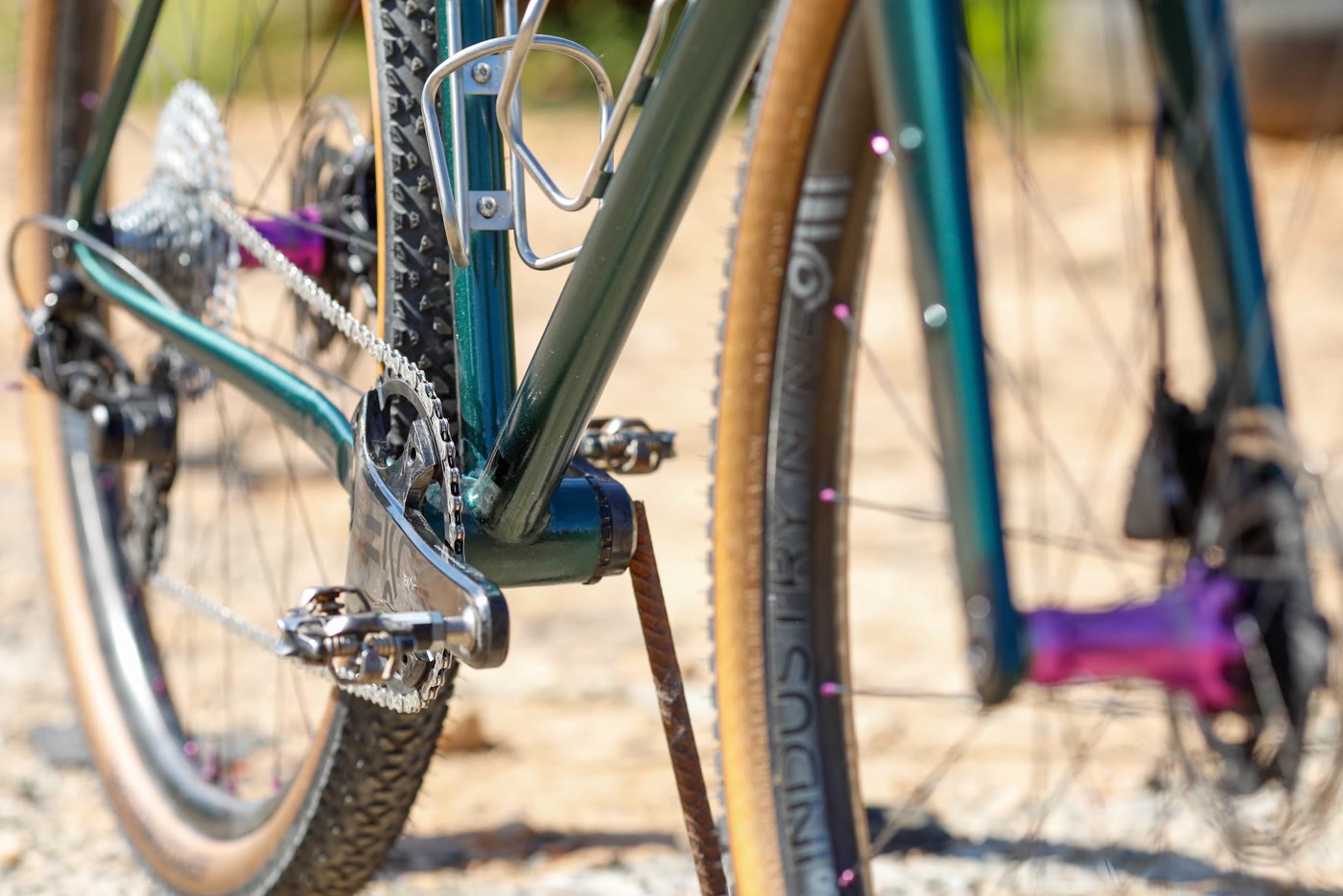 Rear triangle with bottle cages — frame detail