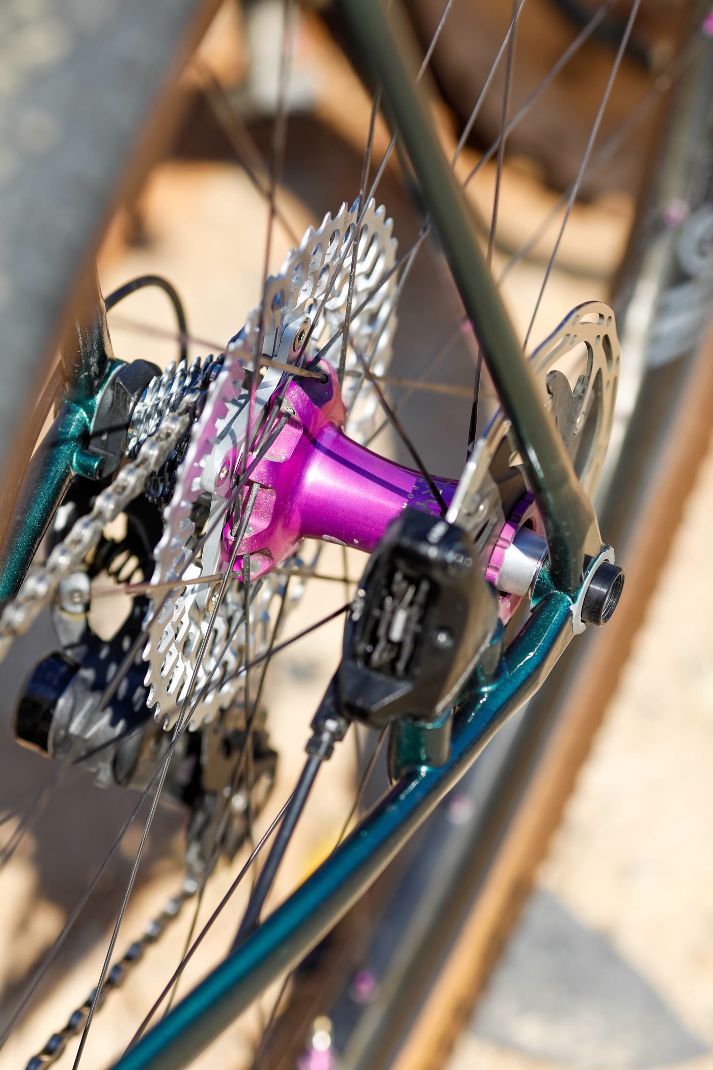 Purple Industry Nine rear hub — detail shot
